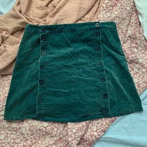 Double button up denim green skirt
